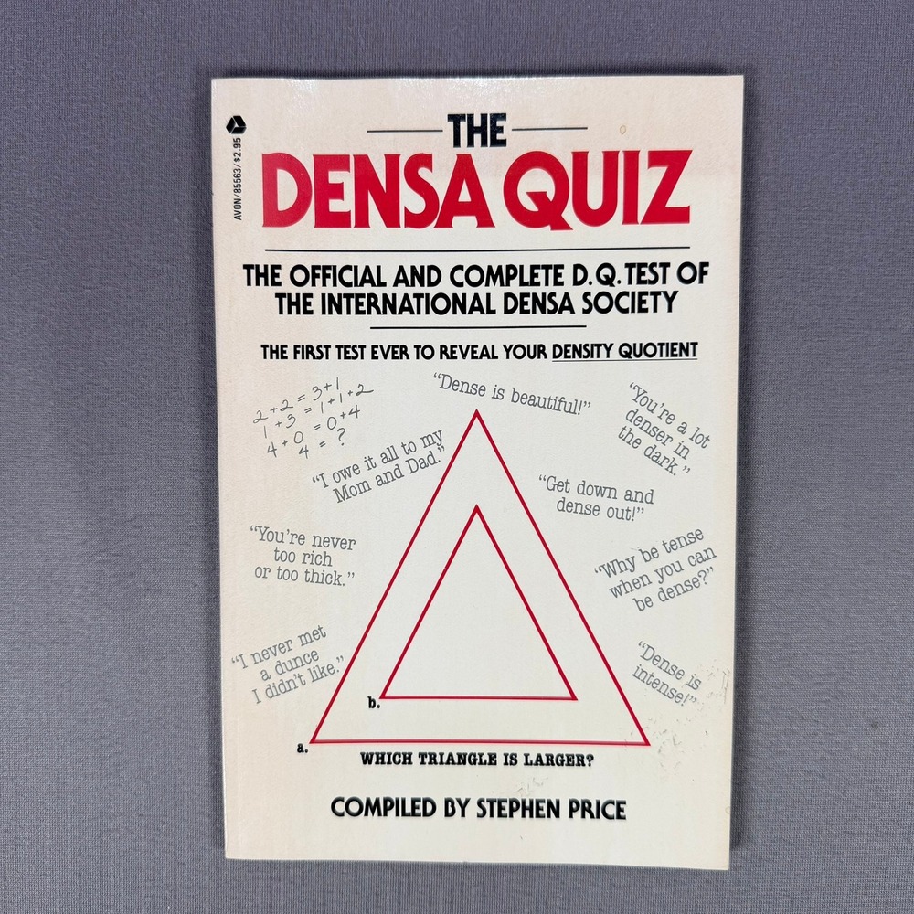 Avon Densa Quiz 1983‎ Vintage Trivia Book Official Complete Test Humor Paperback